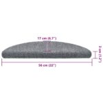 vidaXL Schodové rohože, samolepiace, 30 ks, 56x17x3 cm, svetlosivé, polkruhové – Obrázok 8