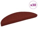vidaXL Samolepiace nášľapy na schody 30 ks 56x17x3 cm červené