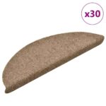 vidaXL Schodiskové rohože samolepiace 30 ks krémová 56x17x3 cm