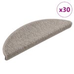 vidaXL Samolepiace nášľapy na schody sisalový vzhľad 30 ks 56x17x3 cm