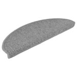 vidaXL Samolepiace nášľapy na schody Sisal 30 ks 65x21x4 cm strieborné – Obrázok 2