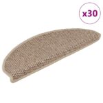vidaXL Samolepiace nášľapy na schody sisal 30 ks 65x21x4 cm pieskové