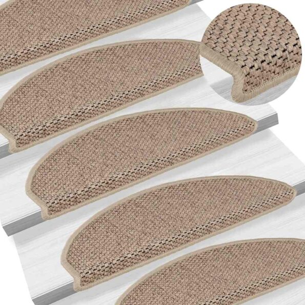 vidaXL Samolepiace nášľapy na schody sisal 30 ks 65x21x4 cm pieskové – Obrázok 6