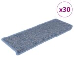 vidaXL Samolepiace nášľapy na schody vzhľad sisal 30ks 65x21x4cm modré