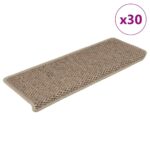 vidaXL Samolepiace nášľapy na schody sisal 30 ks 65x21x4 cm pieskové