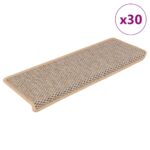 vidaXL Samolepiace nášľapy na schody sisalové 30 ks 65x21x4 cm