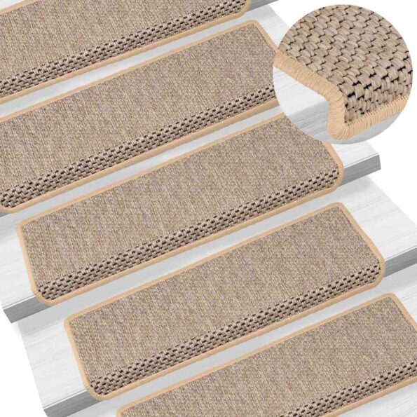 vidaXL Samolepiace nášľapy na schody sisalové 30 ks 65x21x4 cm – Obrázok 6