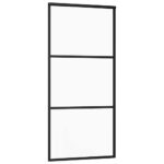 vidaXL Posuvné dvere s kovaním čierne 90x205 cm ESG sklo – Obrázok 5