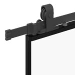 vidaXL Posuvné dvere s kovaním čierne 90x205 cm ESG sklo – Obrázok 6