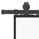 vidaXL Posuvné dvere s kovaním čierne 90x205 cm ESG sklo – Obrázok 7