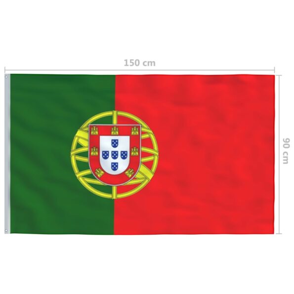 vidaXL Vlajka Portugalsko 90x150 cm – Obrázok 5