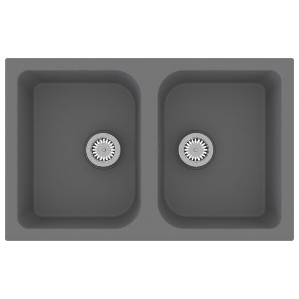 vidaXL Kuchynské umývadlo Sivé 760x480x184 mm Granit – Obrázok 2