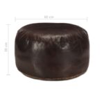 vidaXL Taburetka tmavohnedá 60x30 cm pravá kozia koža – Obrázok 3
