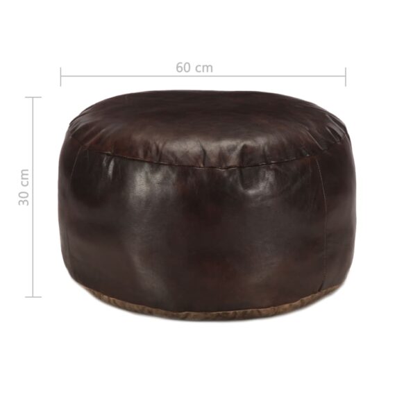 248139_3.jpg vidaXL Taburetka tmavohnedá 60x30 cm pravá kozia koža – Obrázok 3