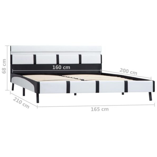 vidaXL Posteľný rám s LED, biely, umelá koža 160x200 cm – Obrázok 9
