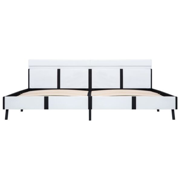 vidaXL Posteľný rám s LED, biely, umelá koža 180x200 cm – Obrázok 4