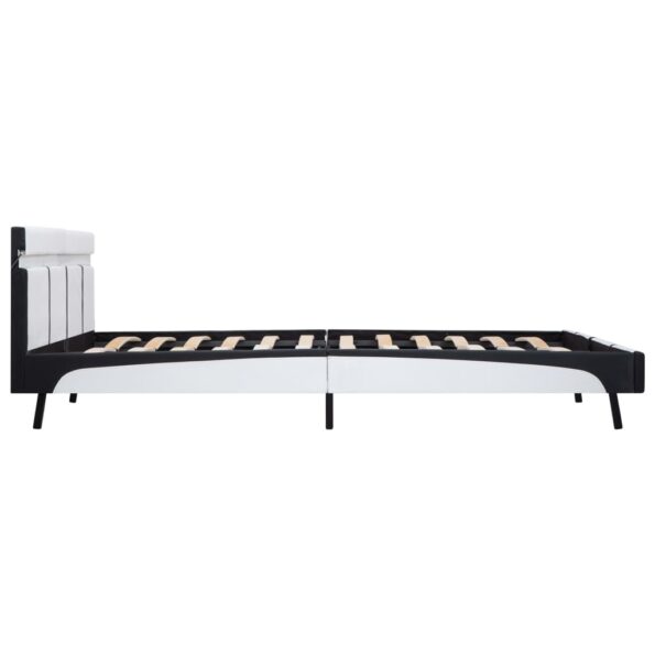 vidaXL Posteľný rám s LED, biely, umelá koža 180x200 cm – Obrázok 5