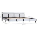 vidaXL Posteľný rám s LED, biely, umelá koža 180x200 cm – Obrázok 9