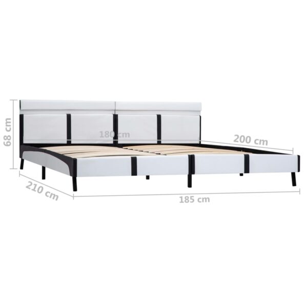 vidaXL Posteľný rám s LED, biely, umelá koža 180x200 cm – Obrázok 9
