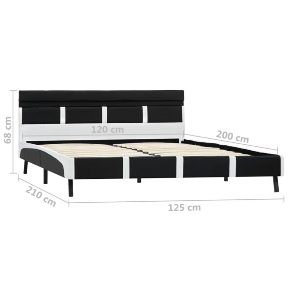 vidaXL Posteľný rám s LED, čierny, umelá koža 120x200 cm – Obrázok 9