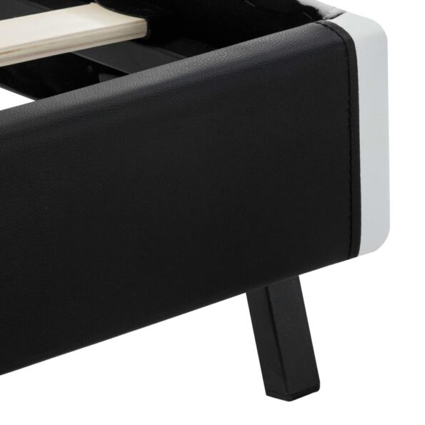 vidaXL Posteľný rám s LED, čierny, umelá koža 160x200 cm – Obrázok 7