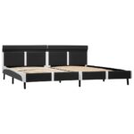 vidaXL Posteľný rám s LED, sivý, umelá koža 180x200 cm – Obrázok 3