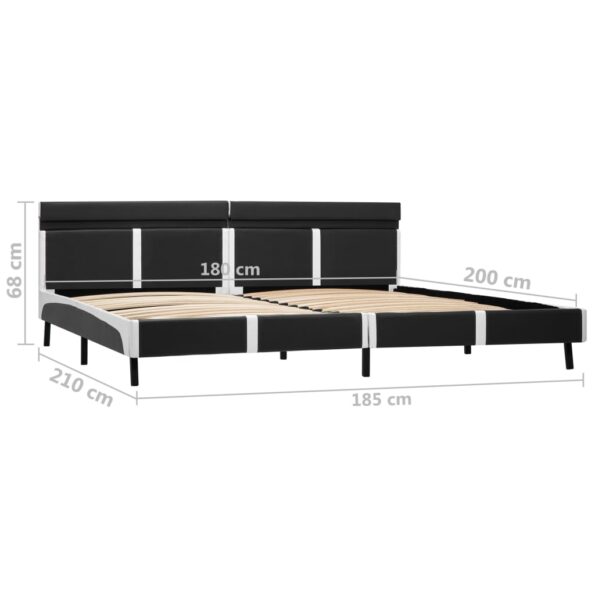 vidaXL Posteľný rám s LED, sivý, umelá koža 180x200 cm – Obrázok 9