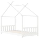 vidaXL Detský posteľný rám biely 80x160 cm borovicový masív – Obrázok 3
