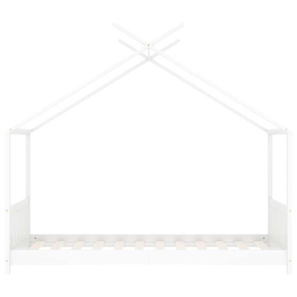 vidaXL Detský posteľný rám biely 80x160 cm borovicový masív – Obrázok 4