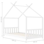 vidaXL Detský posteľný rám biely 80x160 cm borovicový masív – Obrázok 9
