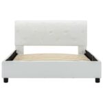 vidaXL Posteľný rám, biely, umelá koža 100x200 cm – Obrázok 5