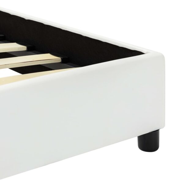 vidaXL Posteľný rám, biely, umelá koža 100x200 cm – Obrázok 8