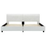 vidaXL Posteľný rám, biely, umelá koža 160x200 cm – Obrázok 4