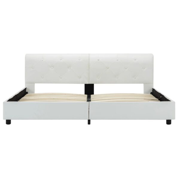 vidaXL Posteľný rám, biely, umelá koža 160x200 cm – Obrázok 4