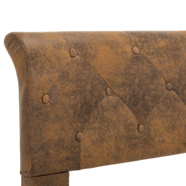 vidaXL Posteľný rám, hnedý, umelý semiš 180x200 cm – Obrázok 7