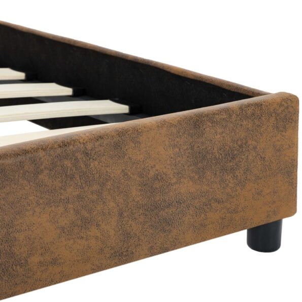 vidaXL Posteľný rám, hnedý, umelý semiš 180x200 cm – Obrázok 8