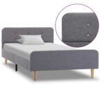 vidaXL Rám postele svetlosivý 90x200 cm látkový