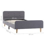 vidaXL Rám postele svetlosivý 90x200 cm látkový – Obrázok 9