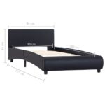 vidaXL Posteľný rám s LED, čierny, umelá koža 90x200 cm – Obrázok 9