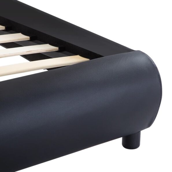 vidaXL Posteľný rám s LED, čierny, umelá koža 180x200 cm – Obrázok 7