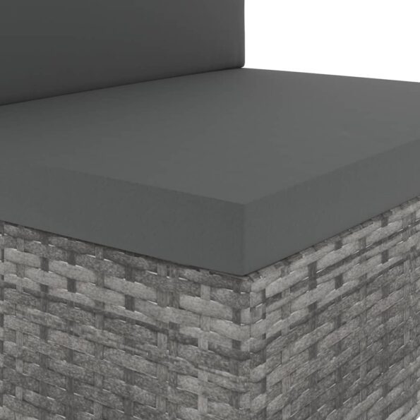 vidaXL 9-dielna záhradná sedacia súprava sivá polyratanová – Obrázok 12