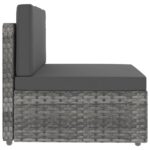 vidaXL 10-dielna záhradná sedacia súprava sivá polyratanová – Obrázok 5