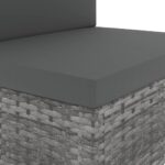 vidaXL 10-dielna záhradná sedacia súprava sivá polyratanová – Obrázok 7