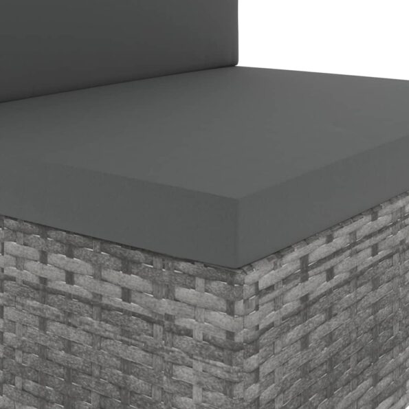 vidaXL 10-dielna záhradná sedacia súprava sivá polyratanová – Obrázok 7