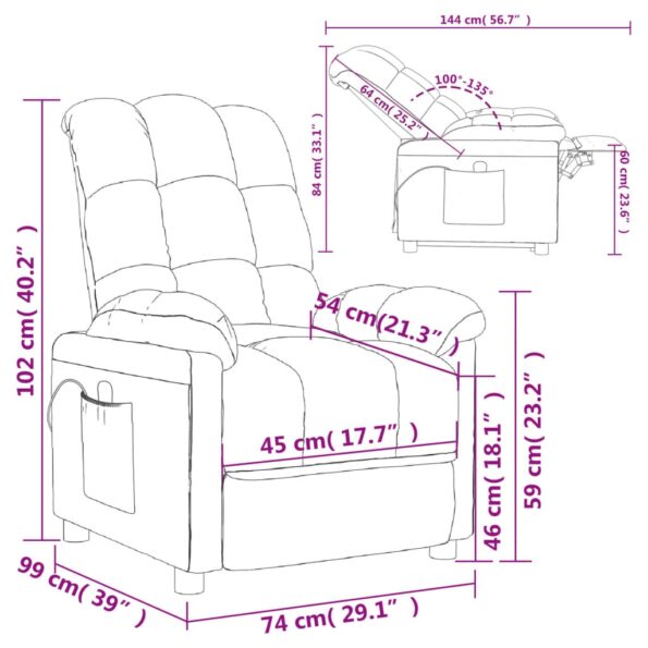 3073757_12.jpg vidaXL Elektrické sklápacie kreslo krémové látka – Obrázok 12