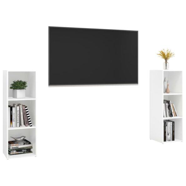 vidaXL TV skrinky 2 ks biele 107x35x37 cm drevotrieska – Obrázok 3