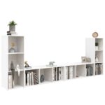 vidaXL TV skrinky 4 ks biele 107x35x37 cm drevotrieska – Obrázok 3