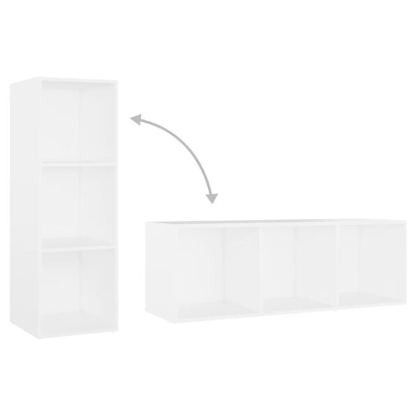 vidaXL TV skrinky 4 ks biele 107x35x37 cm drevotrieska – Obrázok 7