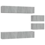 vidaXL 6-dielna súprava TV skriniek sivý dub sonoma spracované drevo – Obrázok 2