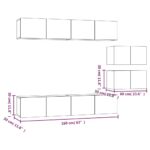 vidaXL 6-dielna súprava TV skriniek sivý dub sonoma spracované drevo – Obrázok 9